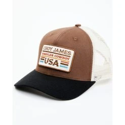 Best Sale ???? Cody James Men's American Cowboy USA Recreation Patch Mesh-Back Ball Cap Brown ✔️
