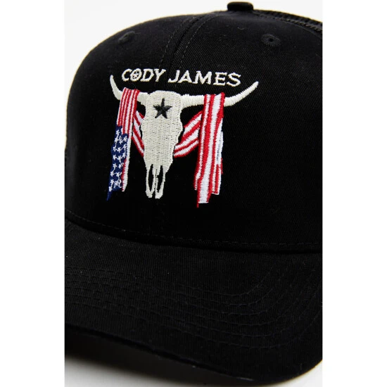 Brand new ⌛ Cody James Men's Embroidered Steer Head American Flag Mesh Back Ball Cap Black ⌛ 2 Brand new ⌛ Cody James Men's Embroidered Steer Head American Flag Mesh Back Ball Cap Black ⌛ - Image 2