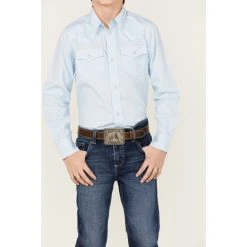 Flash Sale ???? Cody James Boys' Print Long Sleeve Western Snap ???? Shirt Blue ???? -Cody James -shop unnamed file 4750