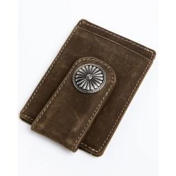 Brand new ???? Cody James Men's Brown Embroidered Leather Money Clip Wallet ????