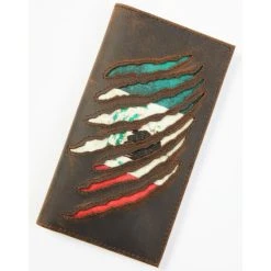 Best deal ❤️ Cody James Men's Mexican Flag Rodeo Checkbook Wallet Brown ⭐