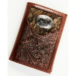 Cheapest ✔️ Cody James Men's Hair-On Concho Trifold Leather Wallet Brown ????