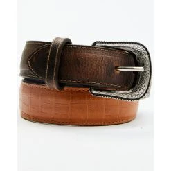 Promo ???? Cody James Men's Pecan Embossed Croco Print Leather Belt ????