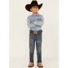 New ???? Cody James Boys' Blue Roan Straight Slim ???? Jeans Medium Wash ????