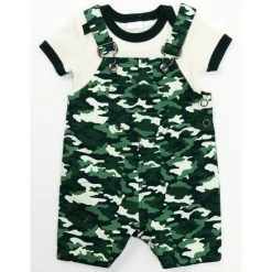 Discount ⌛ Cody James Infant-Boys' Camo Print Onesie & Shortalls Set - 2-Piece Multi ????