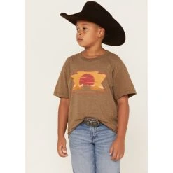Discount ???? Cody James Boys' Sunset Desert Logo Graphic T-Shirt Camel ????