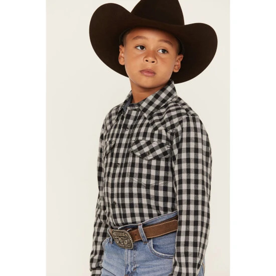 Buy ???? Cody James Boys' Gingham Print Long Sleeve Snap Western Flannel ???? Shirt Blue ???? 2 Buy ???? Cody James Boys' Gingham Print Long Sleeve Snap Western Flannel ???? Shirt Blue ???? - Image 2