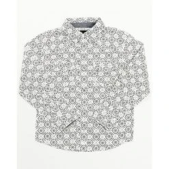 Outlet ???? Cody James Toddler-Boys" White Sun Dial Print Long Sleeve Snap ???? Shirt ????