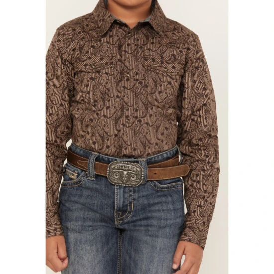 Best deal ✔️ Cody James Boys' Linear Paisley Print Long Sleeve Western Snap ???? Shirt Charcoal ???? 3 Best deal ✔️ Cody James Boys' Linear Paisley Print Long Sleeve Western Snap ???? Shirt Charcoal ???? - Image 3