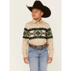 Budget ???? Cody James Boys' Plaid Print Long Sleeve Snap Western ???? Shirt Tan ⭐