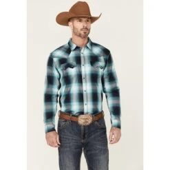 Best deal ⭐ Cody James Men's Gateway Large Plaid Long Sleeve Snap Western ???? Shirt Navy ????
