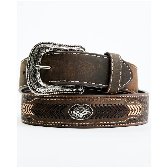 Cheap ???? Cody James Men's Brown Southwestern Concho Belt With Lace Detail ???? 1 Cheap ???? Cody James Men's Brown Southwestern Concho Belt With Lace Detail ????