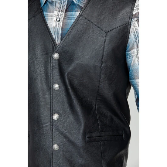 Top 10 ✔️ Cody James Men's Black Deadwood Vest ✨ 4 Top 10 ✔️ Cody James Men's Black Deadwood Vest ✨ - Image 4