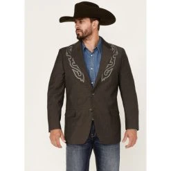 Deals ???? Cody James Men's Memphis Embroidered Boot Stitch Blazer Dark Brown ????