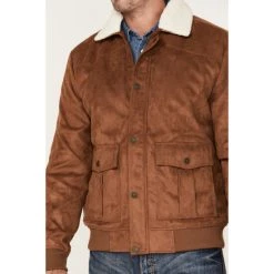 Top 10 ✔️ Cody James Men's Edward Faux Suede Sherpa Collar Bomber Jacket Brown ✨ -Cody James -shop unnamed file 781