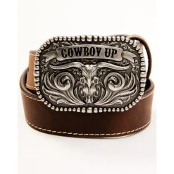 Budget ???? Cody James Boys' Cowboy Up Western Belt Brown ????