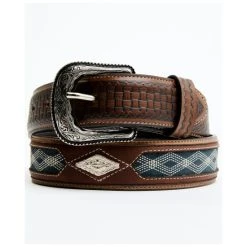 Brand new ???? Cody James Men's Embroidered Diamond Concho Basketweave Western Belt Brown ⭐