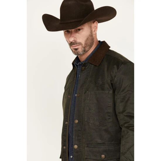 Discount ???? Cody James Men's Mansfield Oilskin Field ???? Coat Olive ❤️ 2 Discount ???? Cody James Men's Mansfield Oilskin Field ???? Coat Olive ❤️ - Image 2