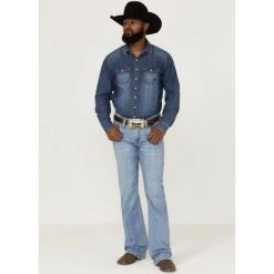Budget ???? Cody James Men's Ghost Town Stretch Relaxed Bootcut ???? Jeans Light Medium Wash ????