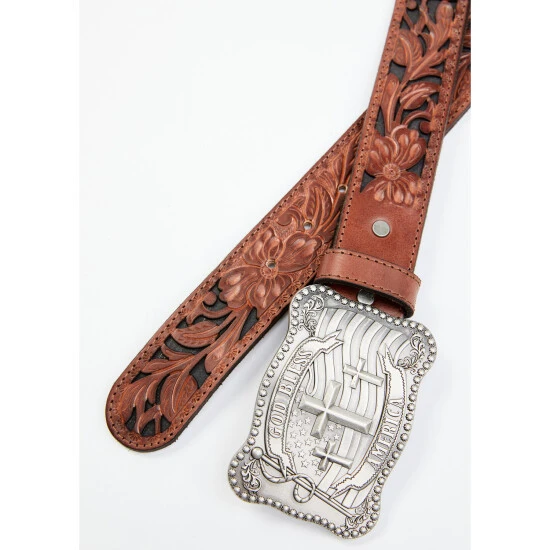 Wholesale ???? Cody James Men's God Bless America Cross Buckle Leather Belt Black/brown ???? 2 Wholesale ???? Cody James Men's God Bless America Cross Buckle Leather Belt Black/brown ???? - Image 2