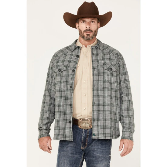 Outlet ???? Cody James Men's Polar Bonded Plaid Button Down Flannel Grey ✔️ 1 Outlet ???? Cody James Men's Polar Bonded Plaid Button Down Flannel Grey ✔️